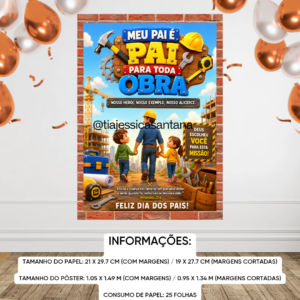 PAINEL E LEMBRANCINHA PAI PRA TODA OBRA